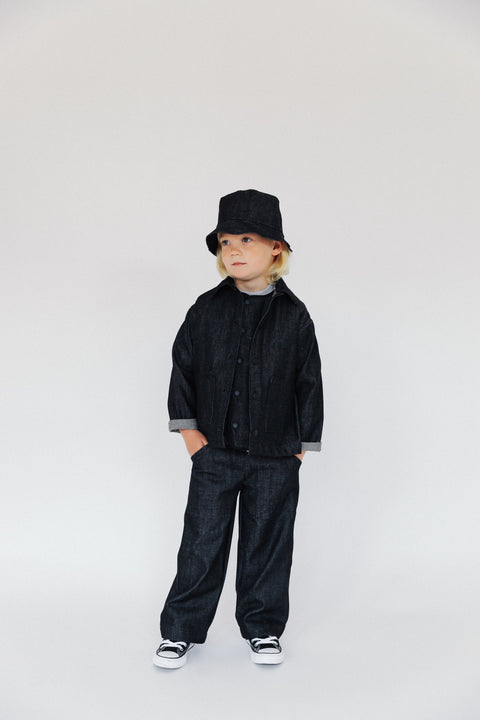 P Denim Wide Jeans (BCI Cotton) - Charcoal