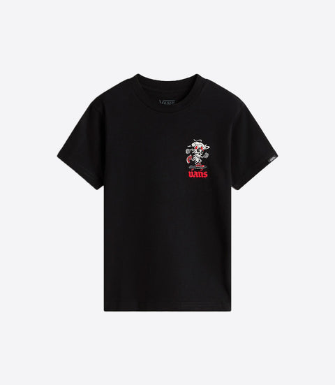 VANS Teen Pizza Skull Tee w/Back Print - Black