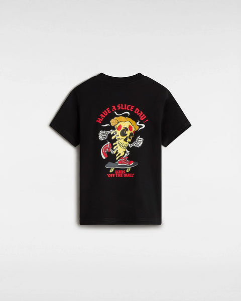 VANS Teen Pizza Skull Tee w/Back Print - Black