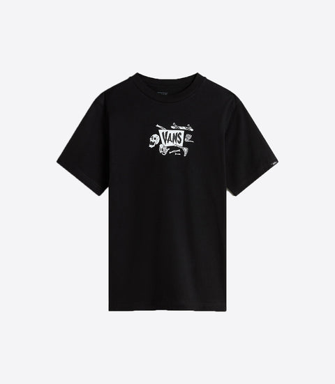 VANS Teen Skeleton Tee w/Back Print - Black