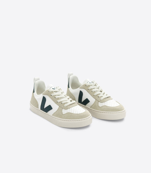 VEJA Teen V-10 Chromefree Leather - Extra White Brittany Almond