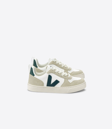 VEJA Teen V-10 Chromefree Leather - Extra White Brittany Almond