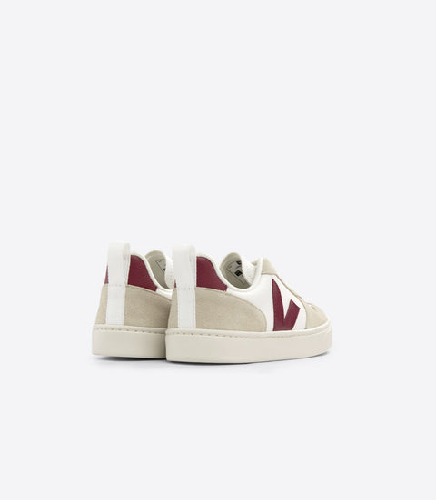 VEJA Teen V-10 Chromefree Leather - Extra White Marsala Almond
