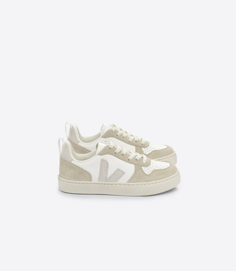 VEJA Teen V-10 Chromefree Leather - Extra White Natural Almond