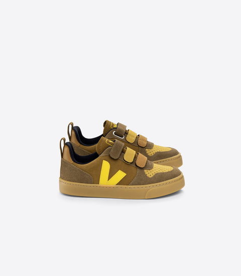 VEJA Junior V-10 Suede Velcro - Multico Camel