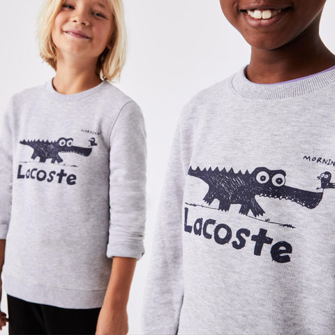 Lacoste Crocodile Print Sweat - Grey