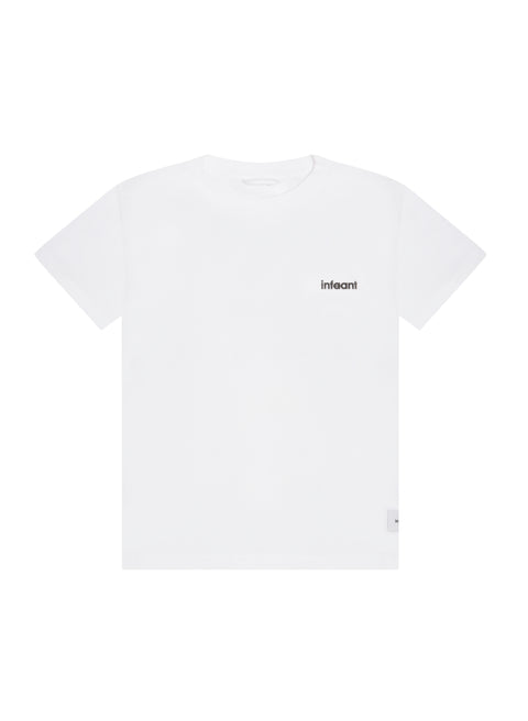 infaant Chest Logo Tee - White/Washed Black