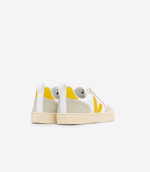 VEJA Teen V-10 Chromefree Leather - White Ouro Almond