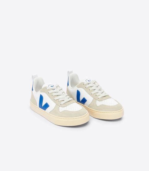 VEJA Teen V-10 Chromefree Leather - White Paros Almond