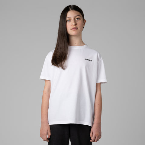 infaant Chest Logo Tee - White/Washed Black