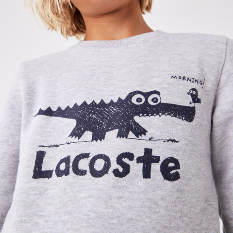 Lacoste Crocodile Print Sweat - Grey