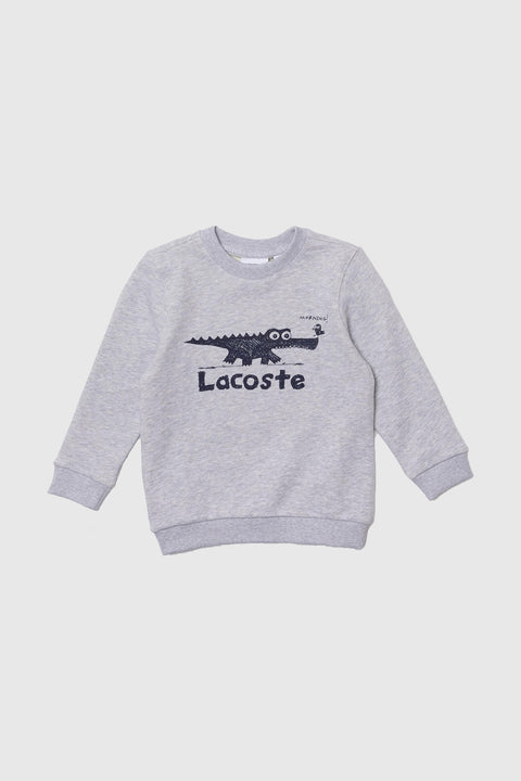 Lacoste Crocodile Print Sweat - Grey